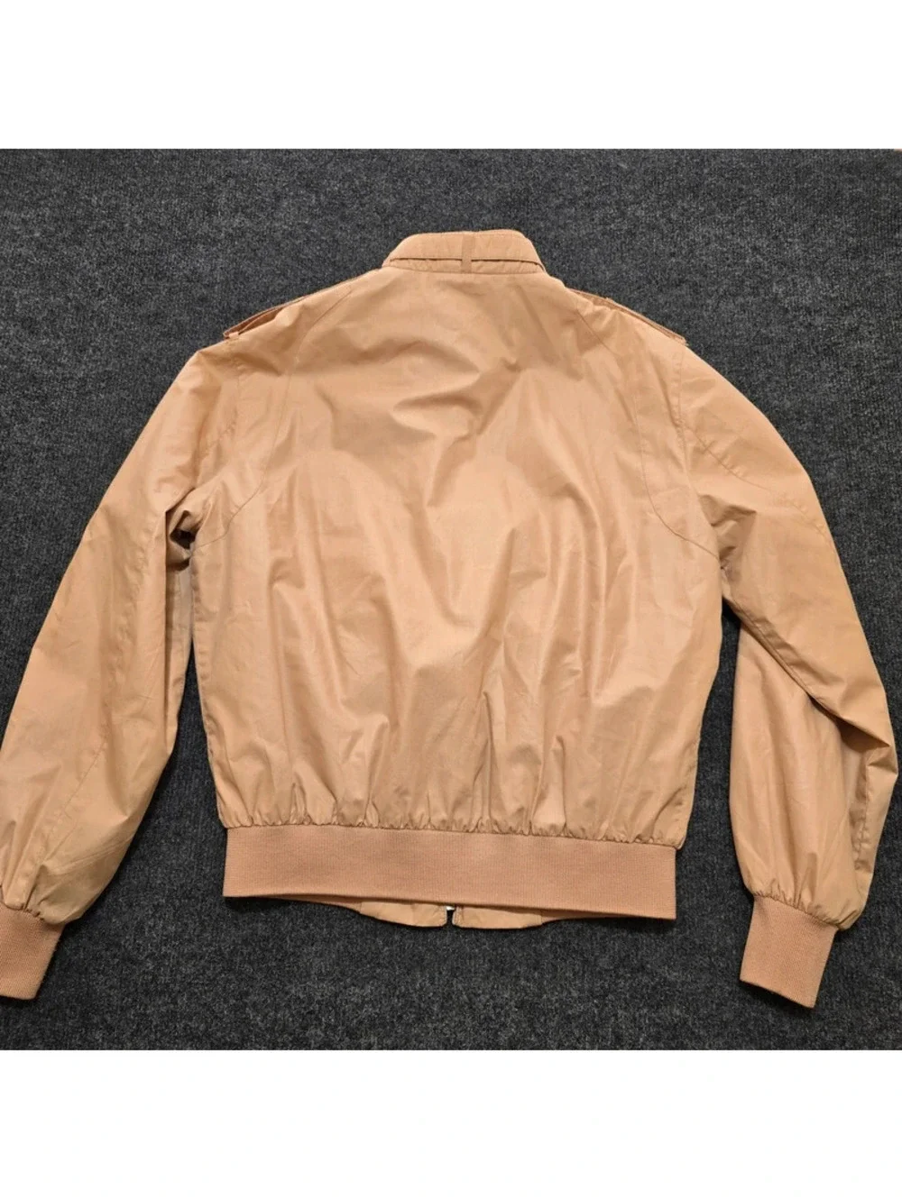 Vintage Members Only Europe Craft Jacket Size 40 Hong Kong Tan Zip Bomber
